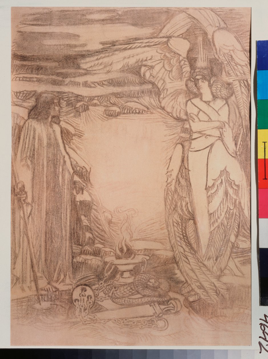 Illustration for the Poem Prophet by A. Pushkin by Mikhail Aleksandrovich Vrubel
