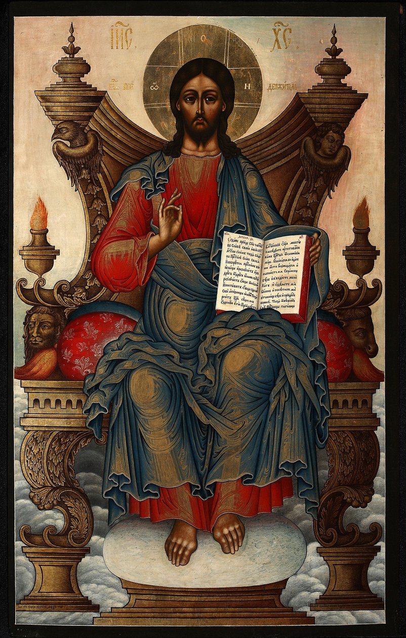 The Saviour Enthroned by Mikhail Alexeyevich Soplyakov
