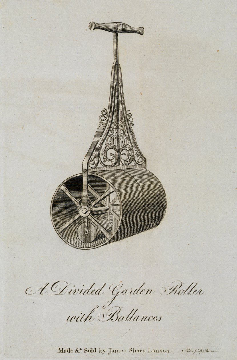 Garden Roller with Divided Barrel and Balances, 1773 by Miles