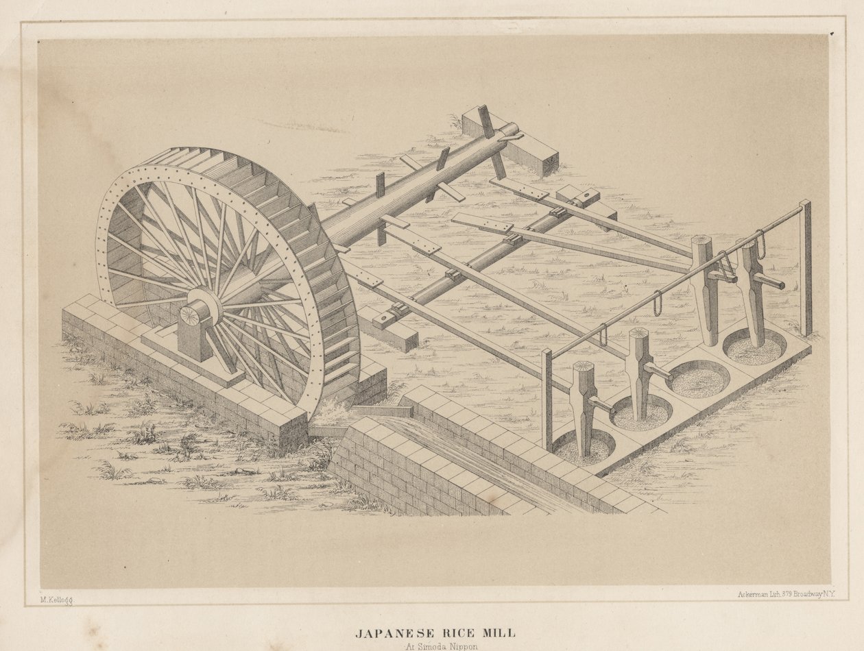 Japanese Rice Mill at Simoda, 1855