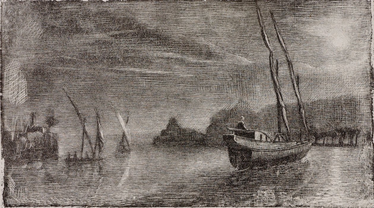Untitled (Boats in Harbor) by Miner Kilbourne Kellogg