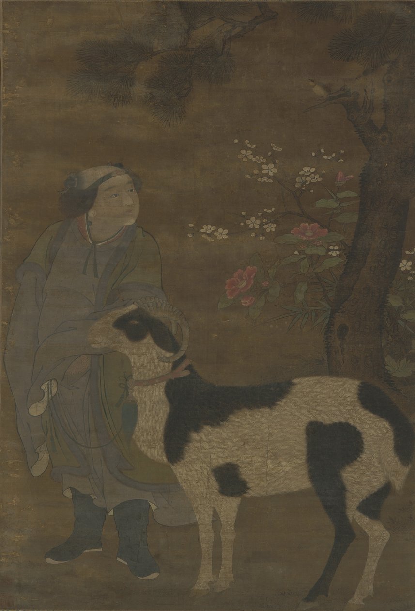 A Noble Boy and His Goat by Ming Dynasty Chinese School