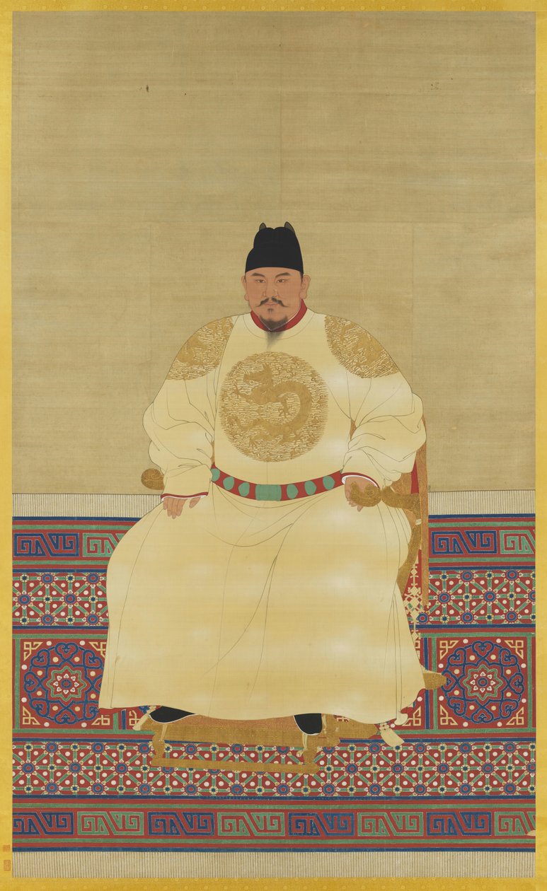 A Seated Portrait of Ming Emperor Taizu by Ming Dynasty Chinese School
