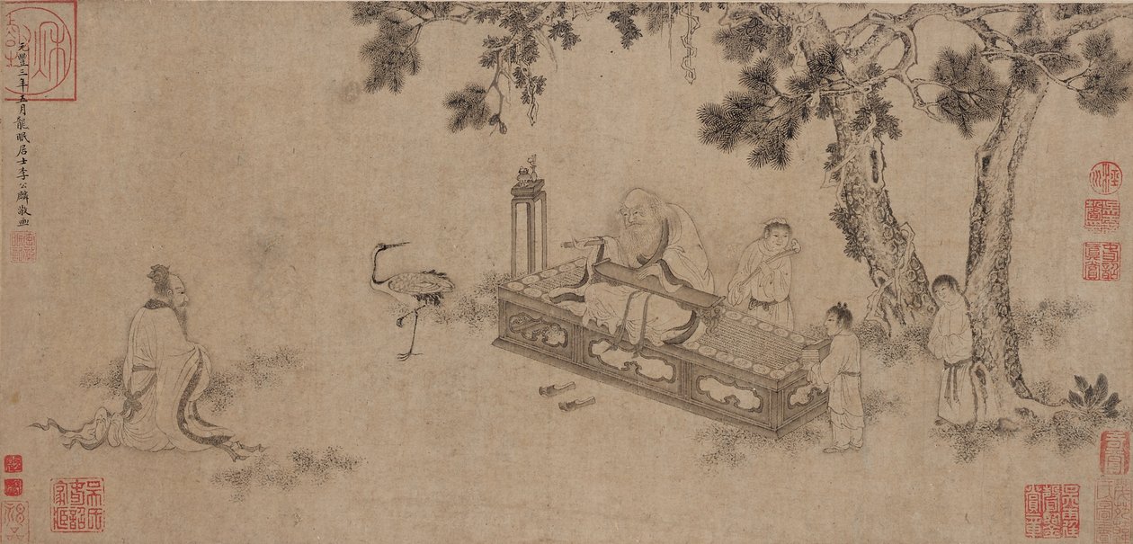 Laozi Delivering the Daodejing by Ming Dynasty Chinese School