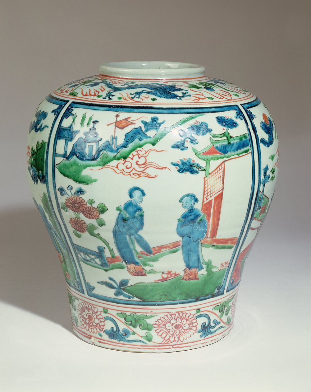 Swatow Polychrome Oviform Jar, Late 16th Century by Ming Dynasty Chinese School
