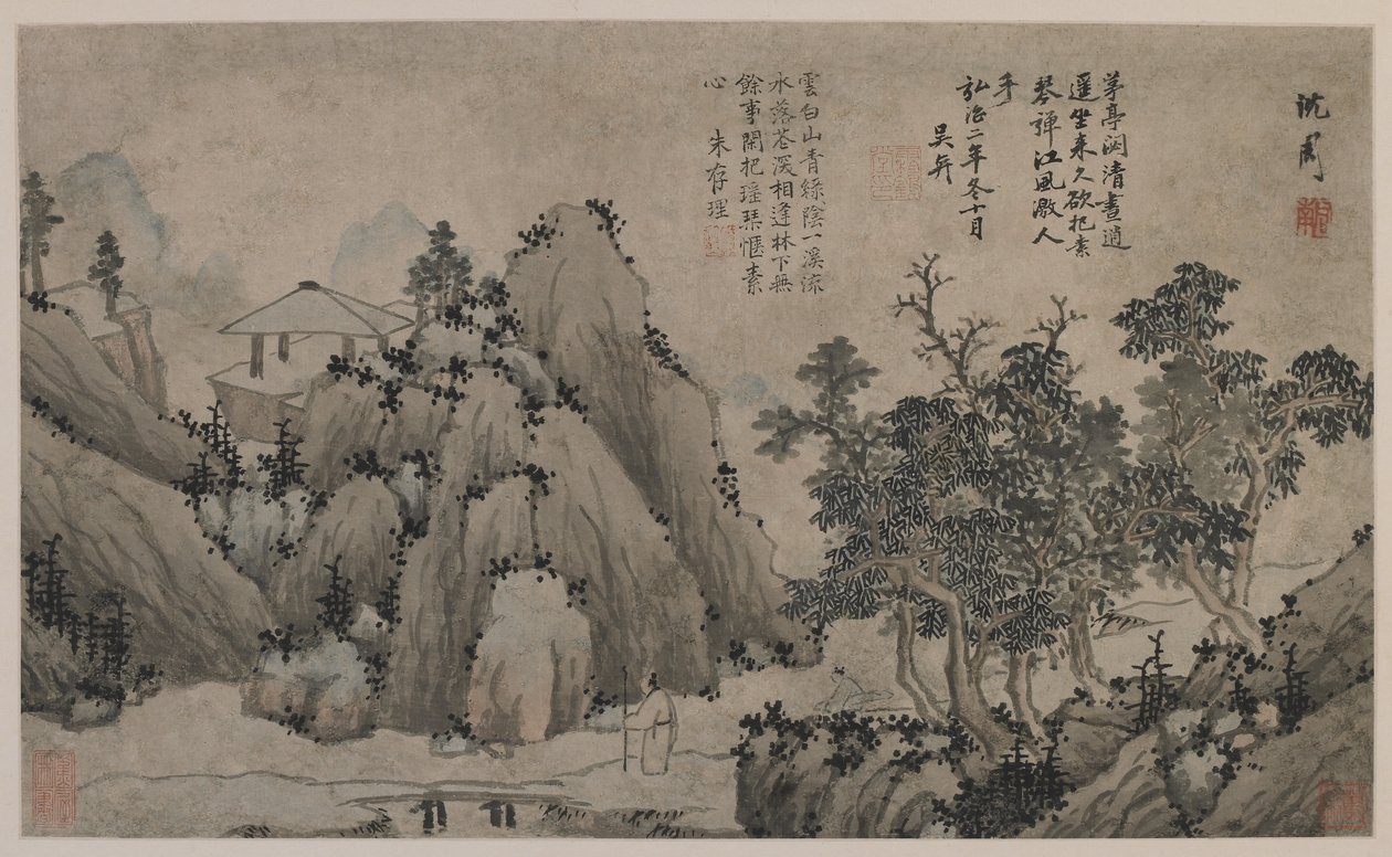 Walking by a Mountain Stream by Ming Dynasty Chinese School