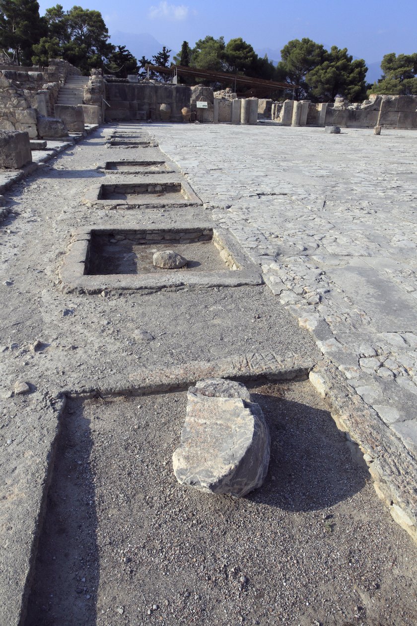 Minoan Archeological Site of Phaistos, General View of the Central Court by Minoan