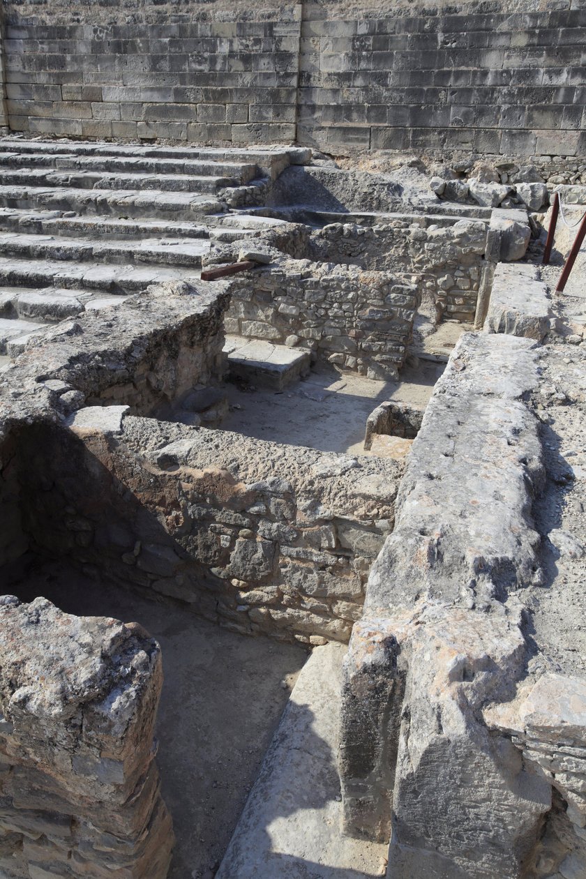 Minoan Archeological Site of Phaistos. The Tripartite Shrine by Minoan