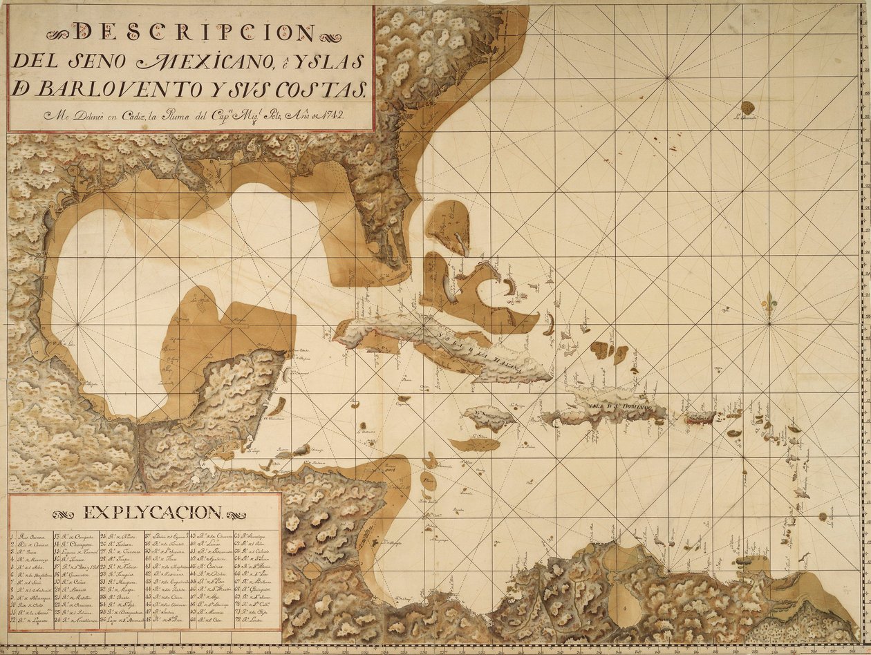Chart of the Gulf of Mexico and Caribbean Islands by Miol Polo