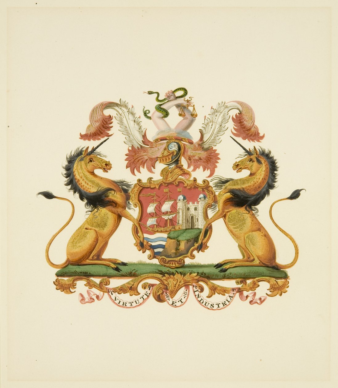 Arms of the City of Bristol, c.1830 by Miss (attr.to) Braikenridge