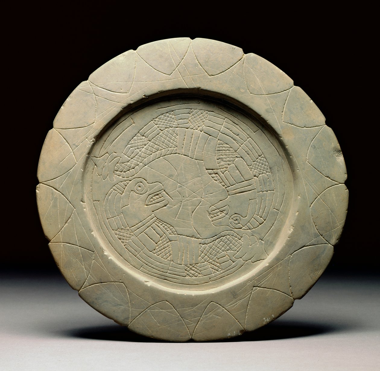 Palette stone, Moundville, 1200-1500 by Mississippian culture