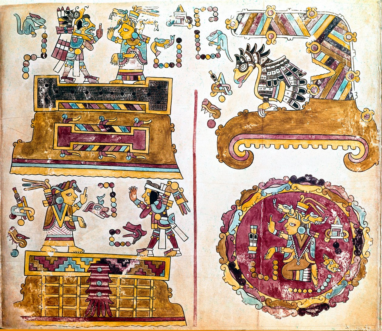 Mixtec Codex with Illustrations of Daily Activities (Detail) by Mixtec Mixtec