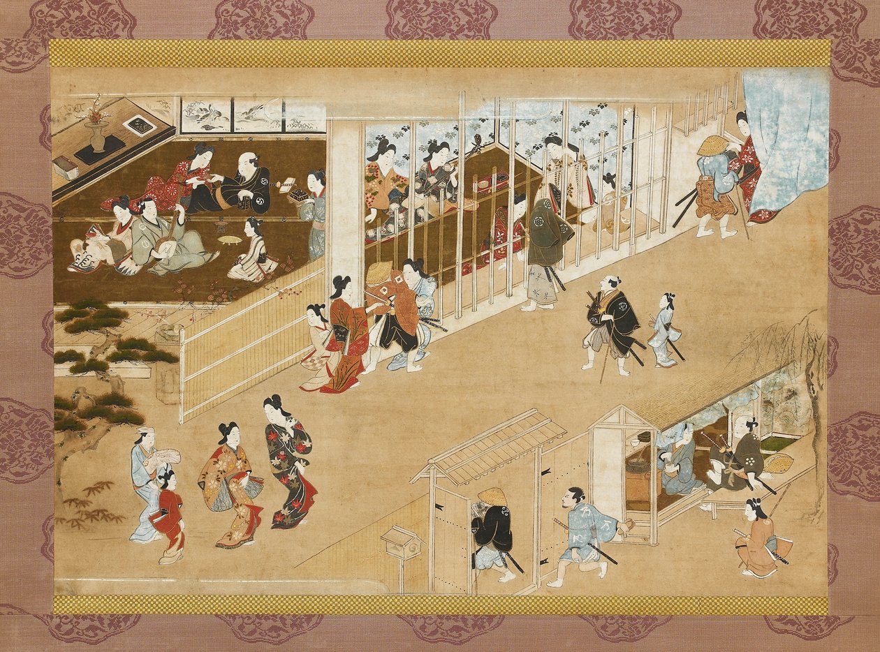 Yoshiwara pleasure quarters, c1670-c1685 by Miyagawa Chōshun