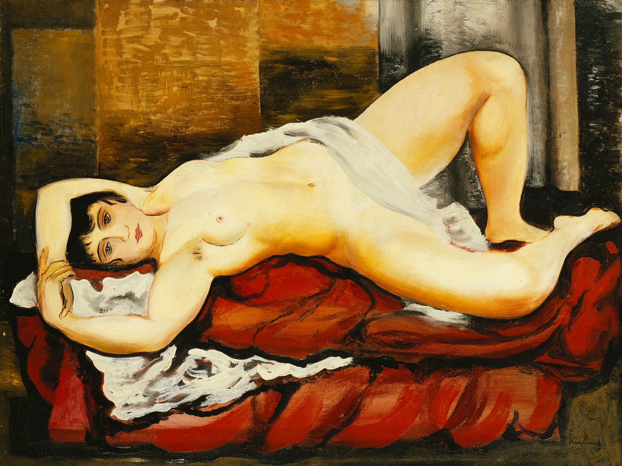 Nude in White Sheet by Moise Kisling