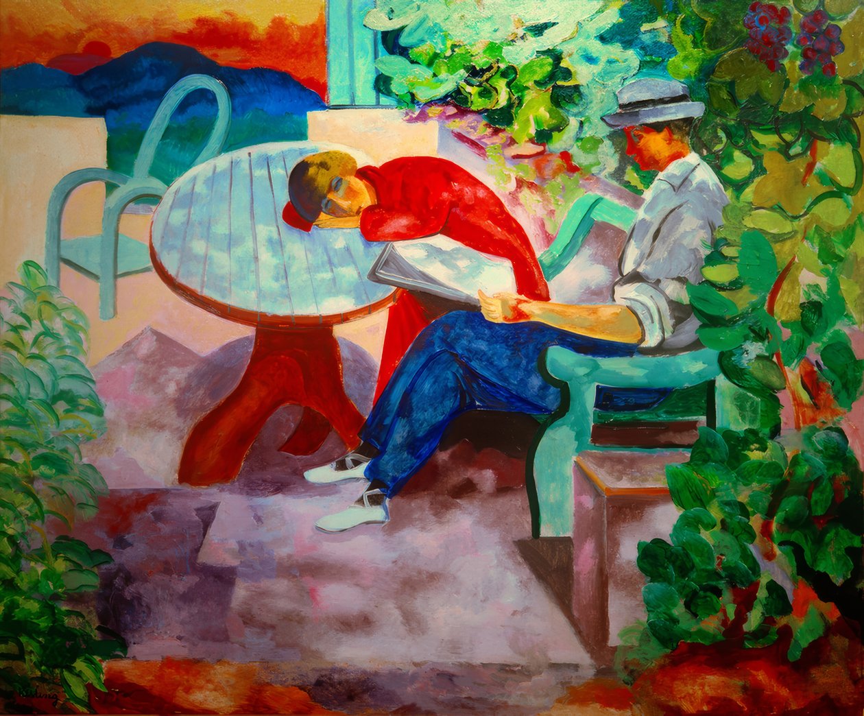 Siesta in Saint-Tropez (Kisling with Renée) by Moise Kisling