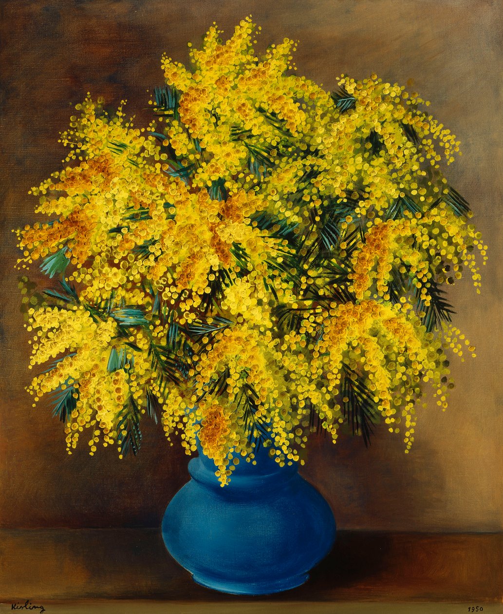 Vase of Mimosas by Moise Kisling