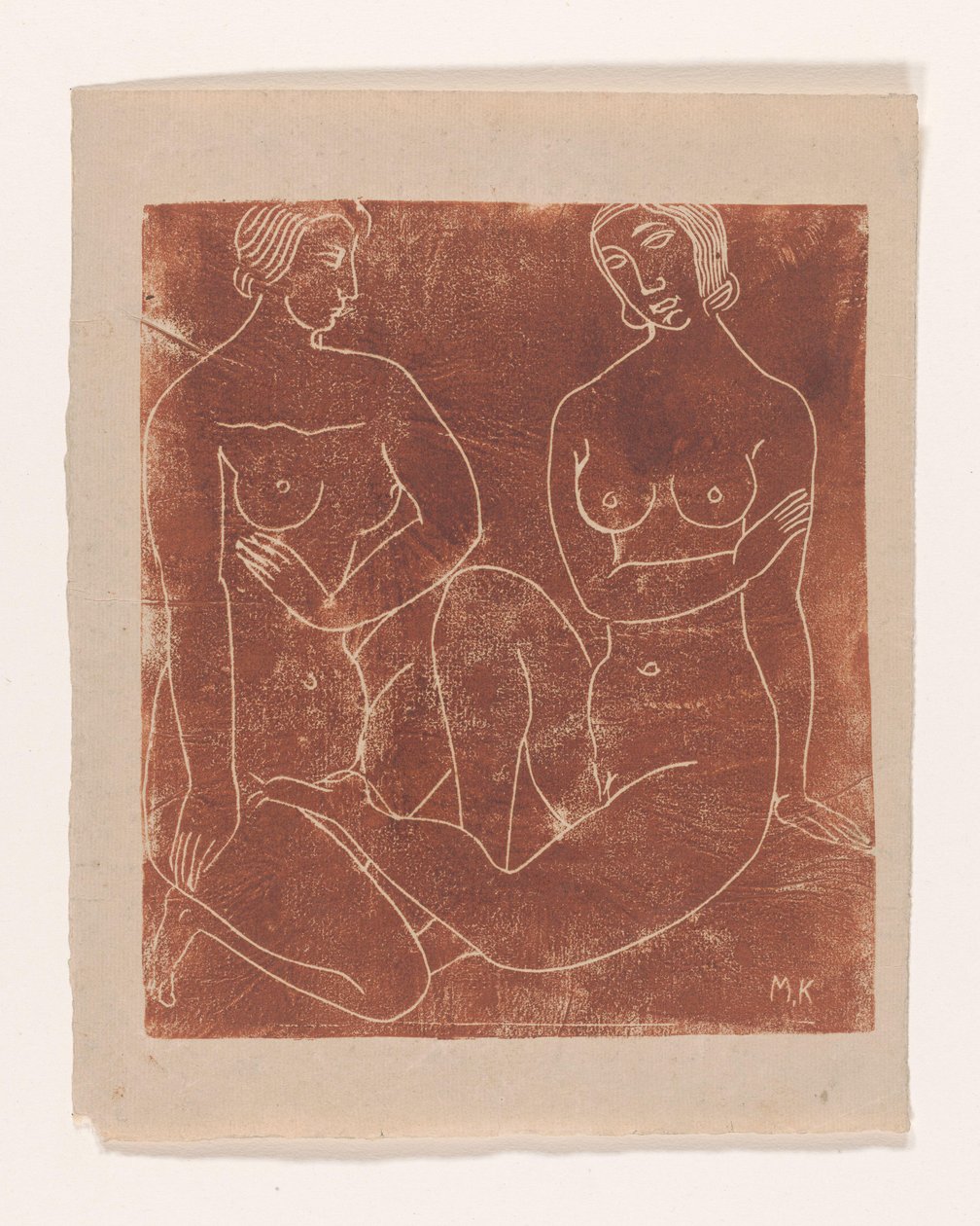 Two Naked Sitting Women by Moissej Kogan