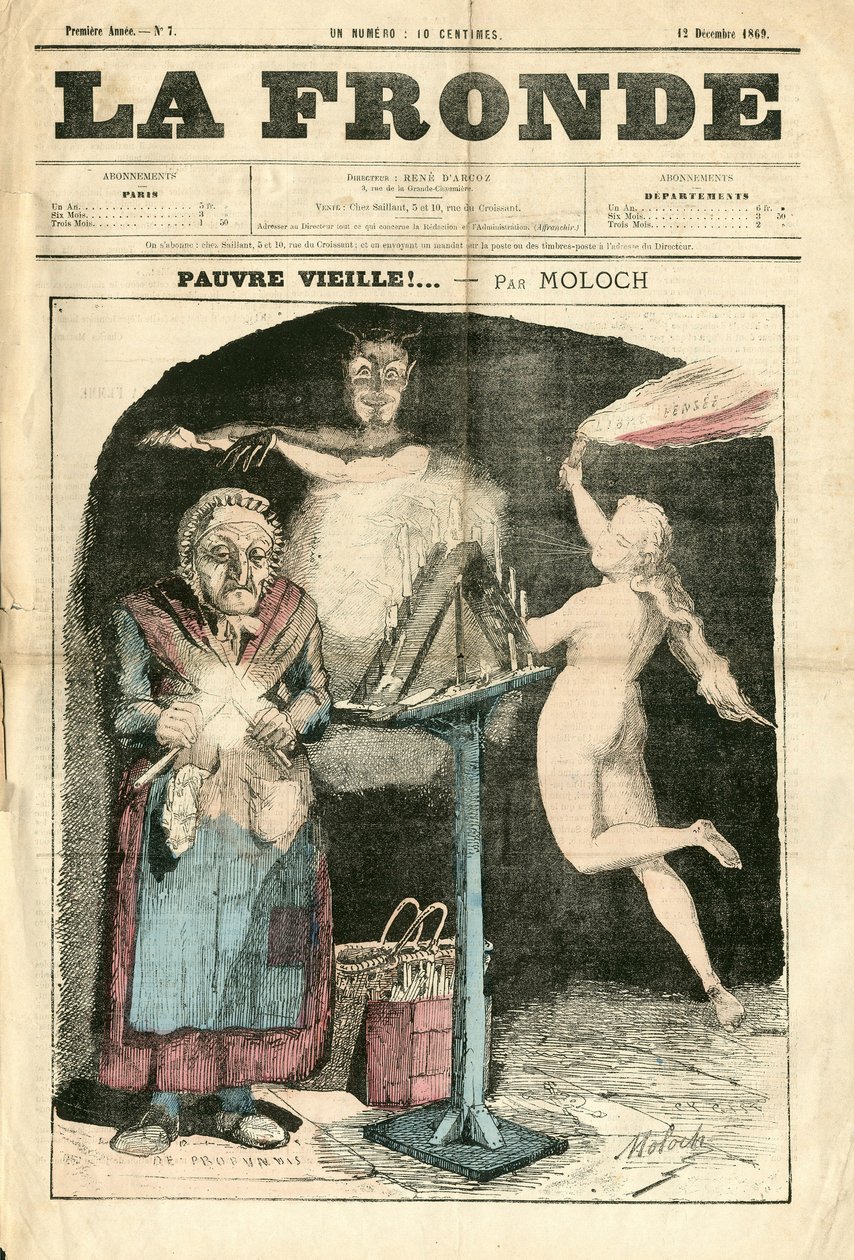 Cover of La Fronde (1869-1870), number 7, Satirical in Colors by Moloch