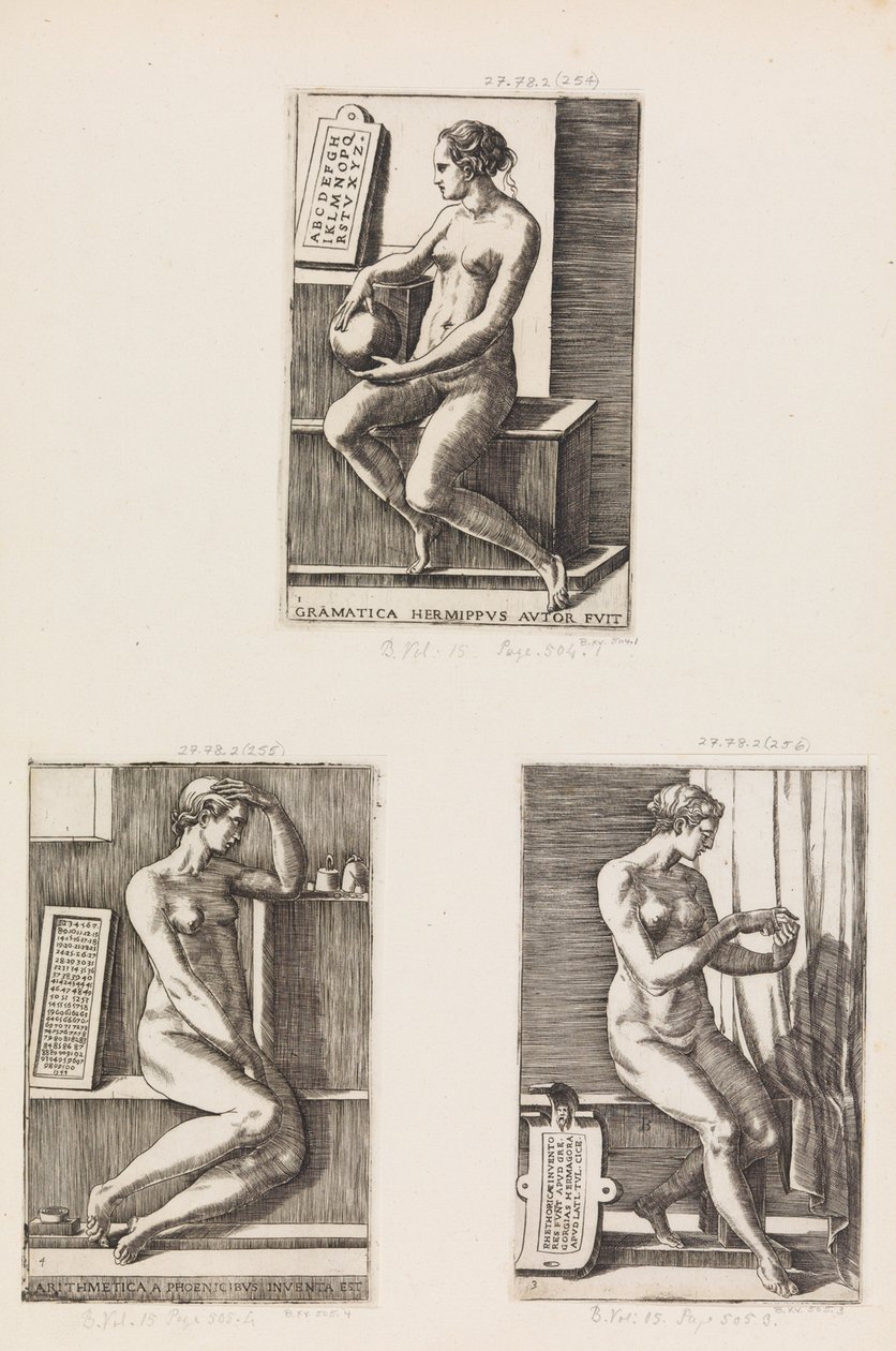 Arithmetic, from The Seven Liberal Arts, plate 4, 1544 by Monogrammist B
