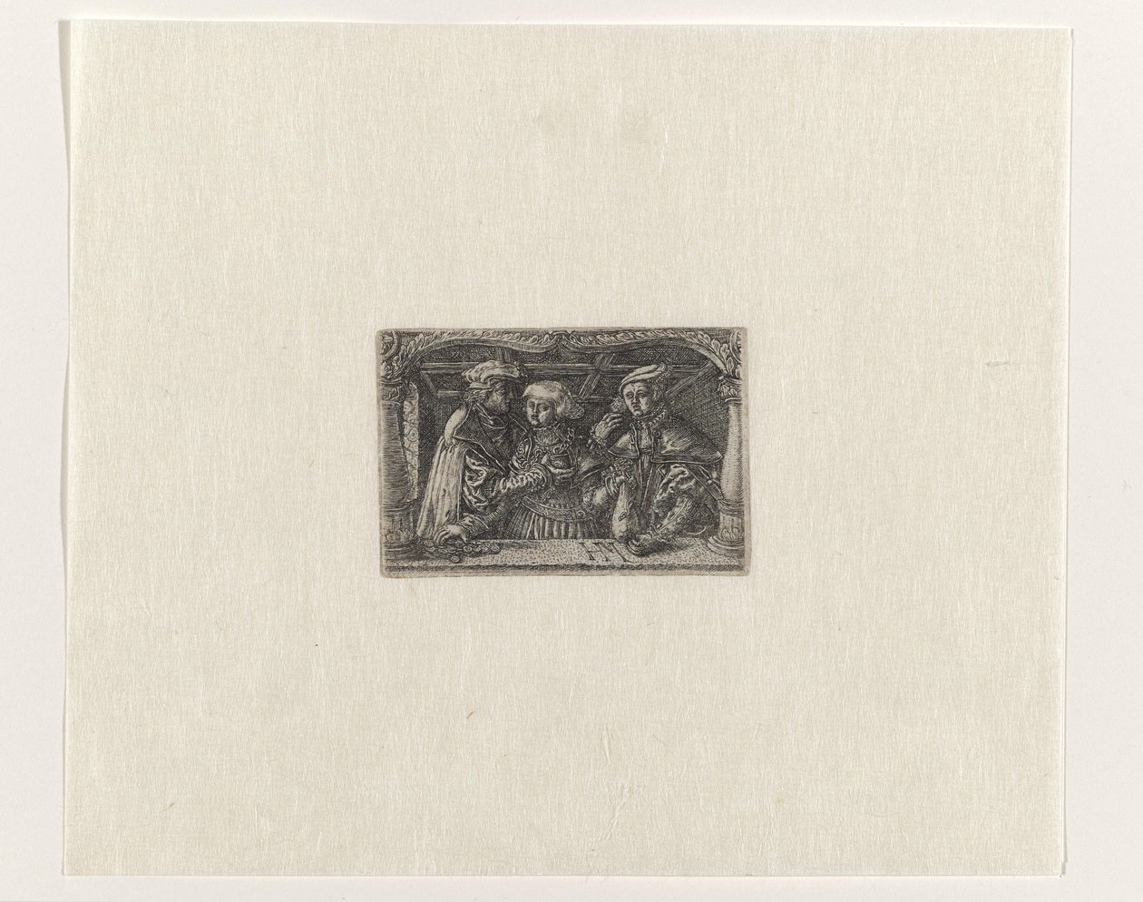 Young Woman with Two Rich Lovers by Monogrammist H.M.