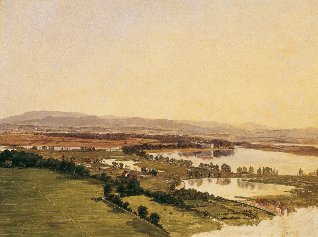 Landscape with Inzersdorf Castle (towards the Anninger) by Monogrammist J.P.