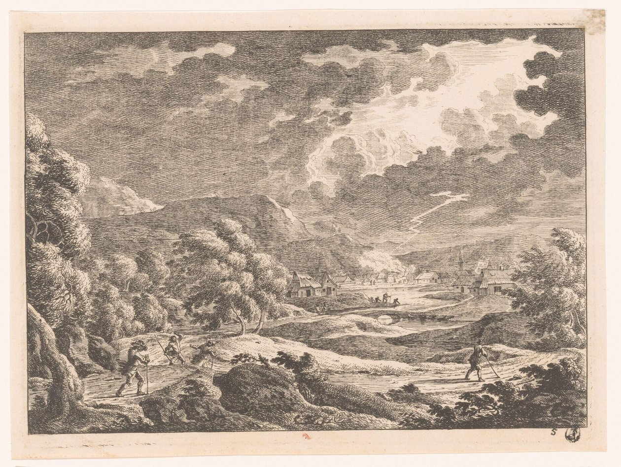 Landscape with Thunderstorm by Monogrammist MEG