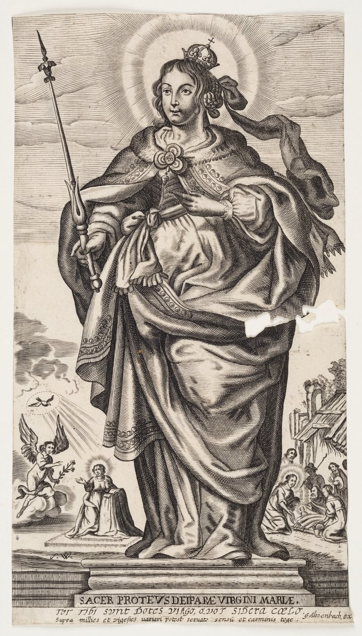 Virgin Mary with Crown and Scepter by Monogrammist s.W.