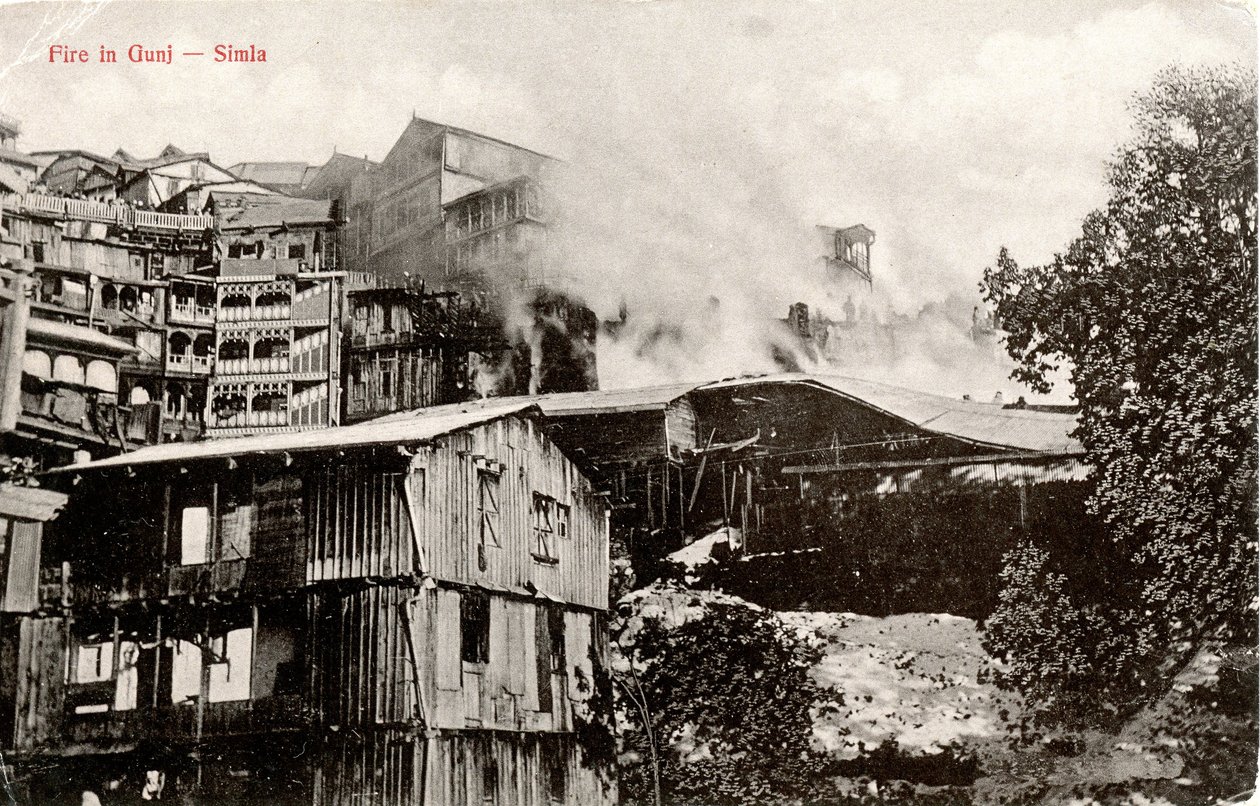 Fire in Gunj - Simla by Moorli Dhur and Sons