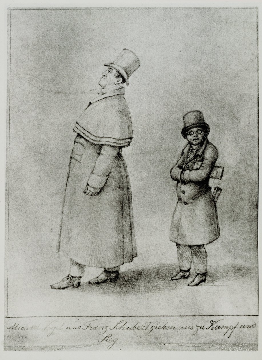 Johann Michael Vogl and Franz Schubert marching to battle and victory by Moritz Ludwig von Schwind