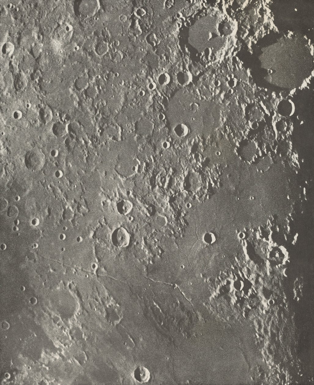Lunar Photograph Albategnius - Triesnecker - Manilius, 1903 by Moritz & Puiseux Pierre Henri (1855-1928) Loewy