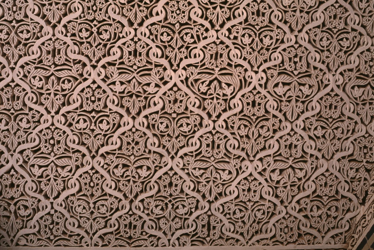 Kasbah of Thamiel Glaoui, stucco (detail) by Moroccan School