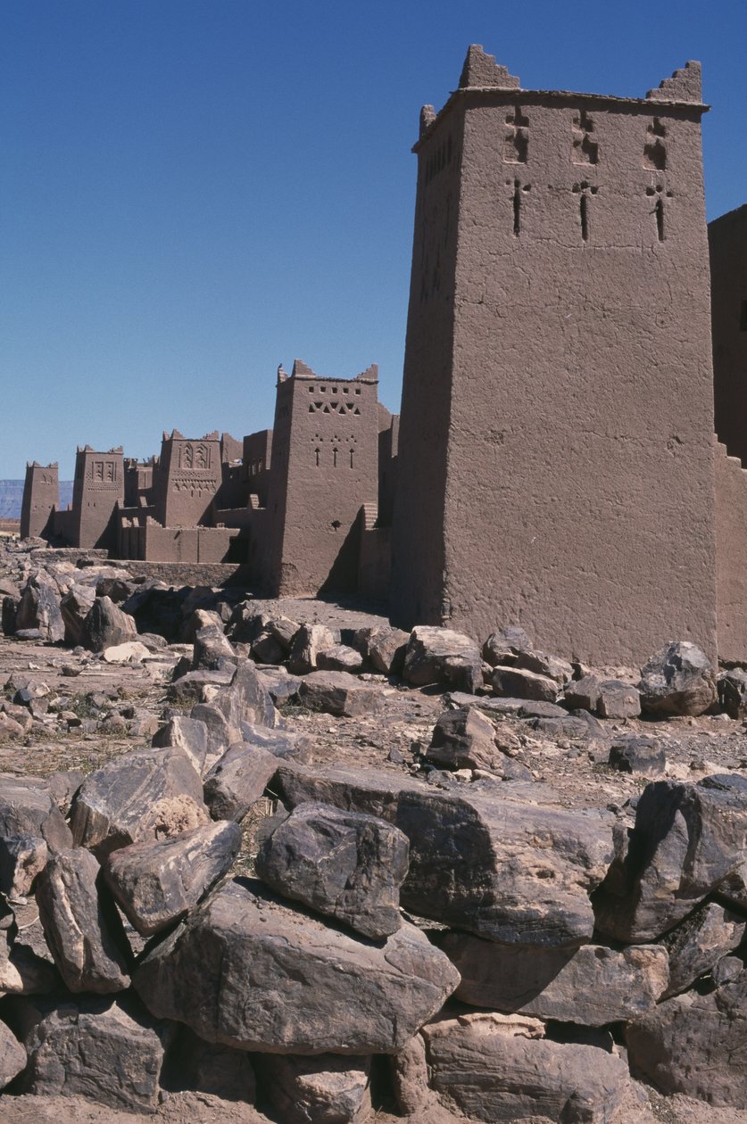 View of a ksar, Dra Valley by Moroccan School