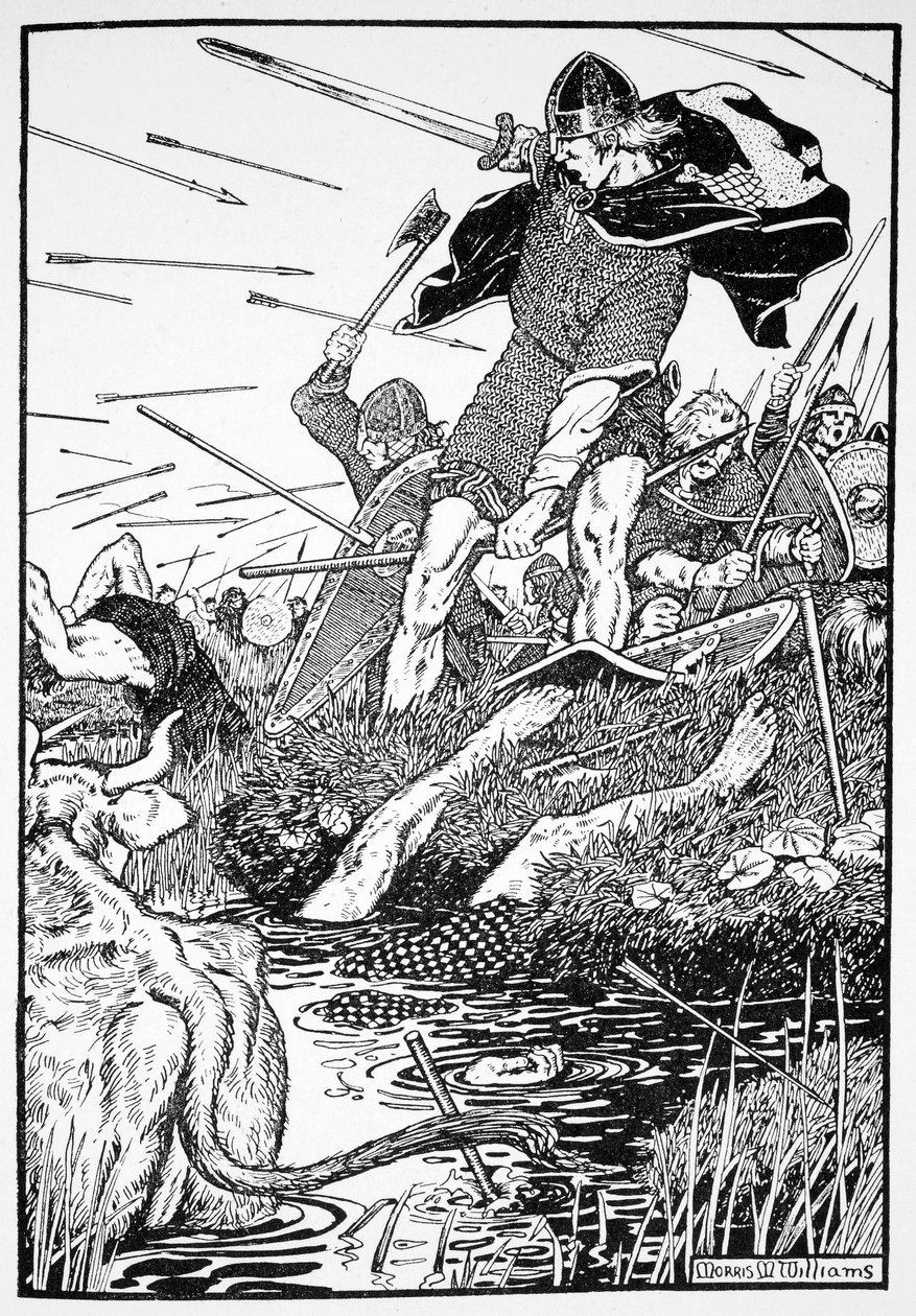 King Magnus in the marsh at Downpatrick, Ireland by Morris Meredith Williams