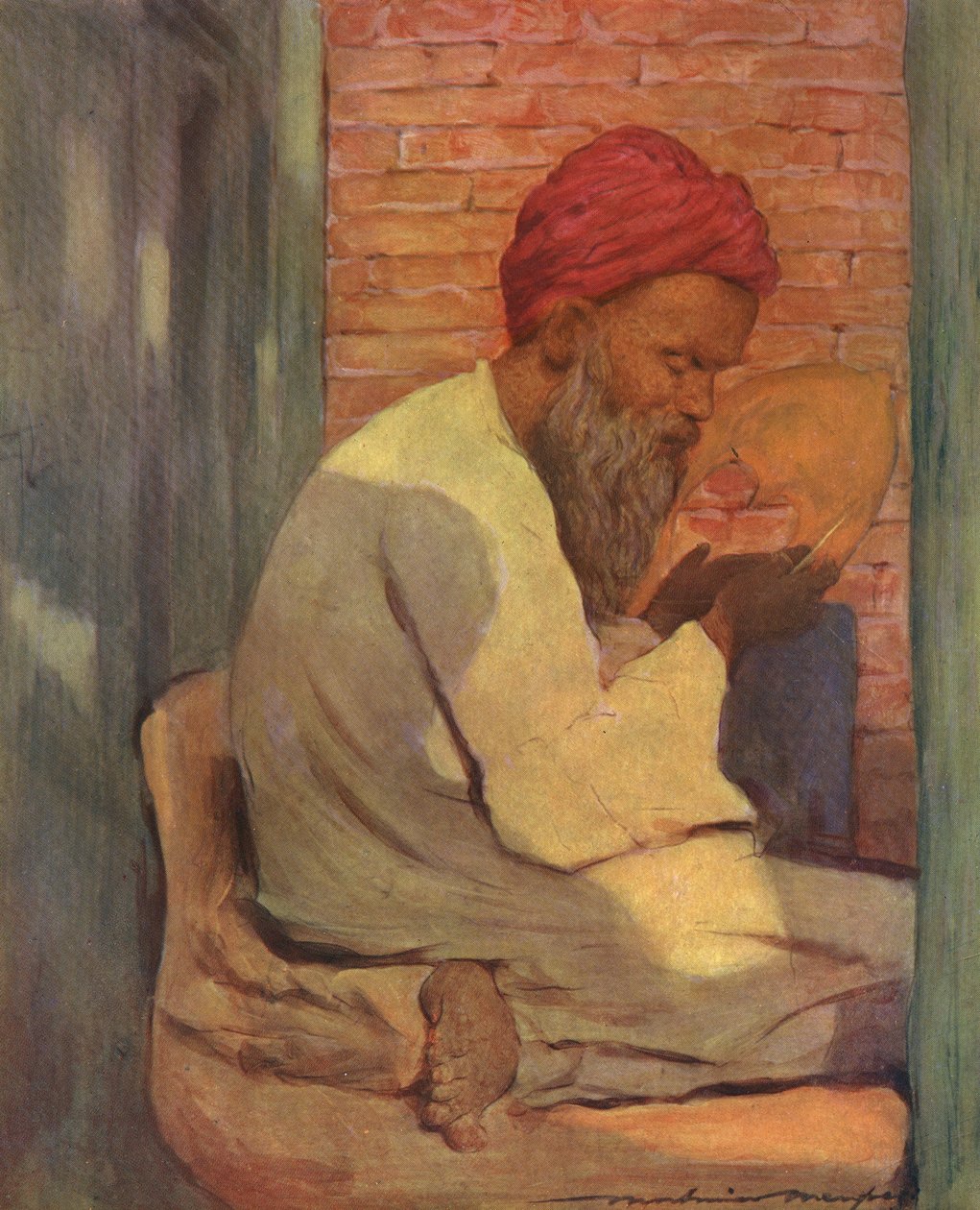 Indian slipper-maker by Mortimer Ludington Menpes