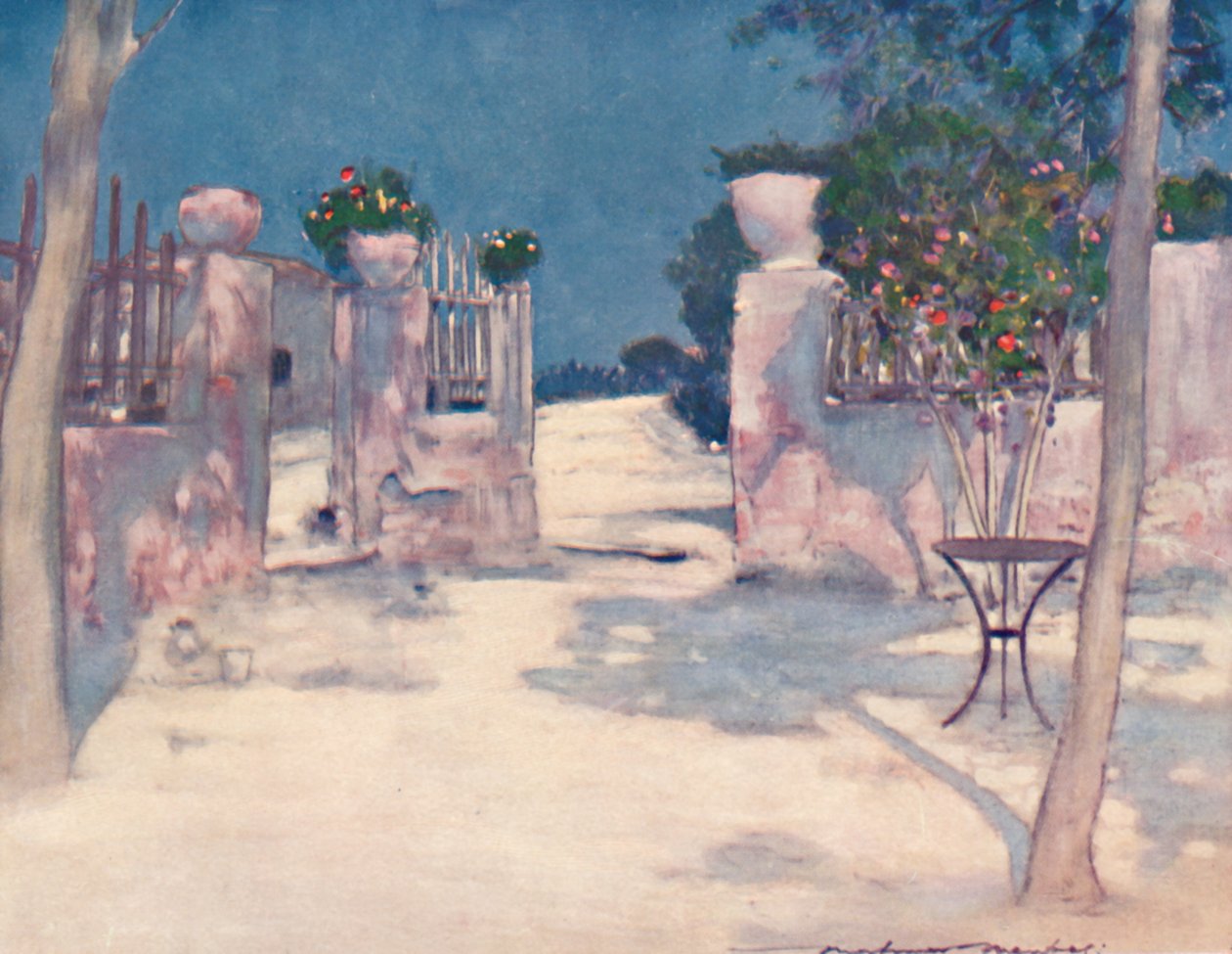 A Garden, Athens by Mortimer L Menpes