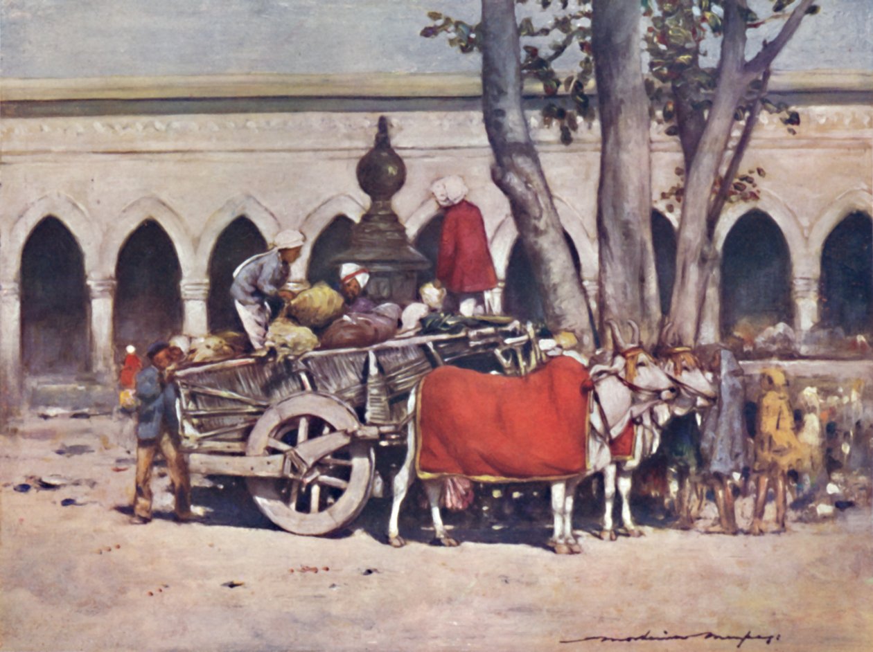Scene outside the Railway Station during the Delhi Durbar, 1903 by Mortimer L Menpes