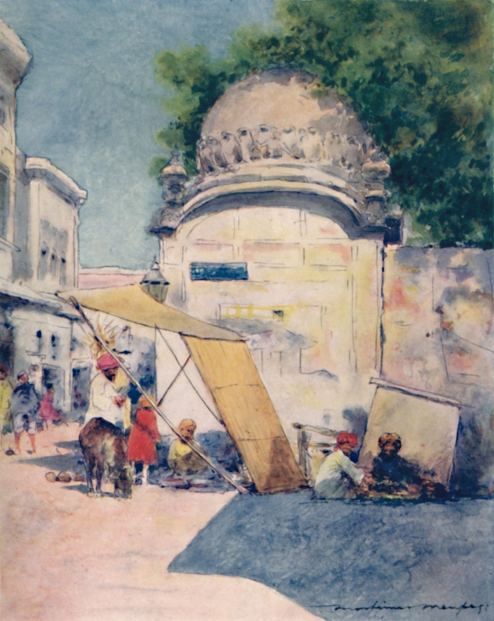 At a Street Corner, Amritsar by Mortimer Ludington Menpes