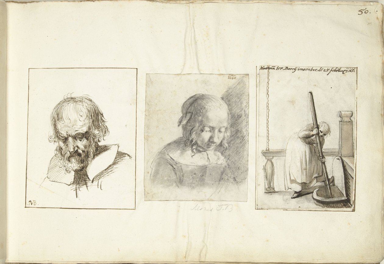 Old Man, a Girl, and a Woman with a Well Hook by Moses Ter Borch