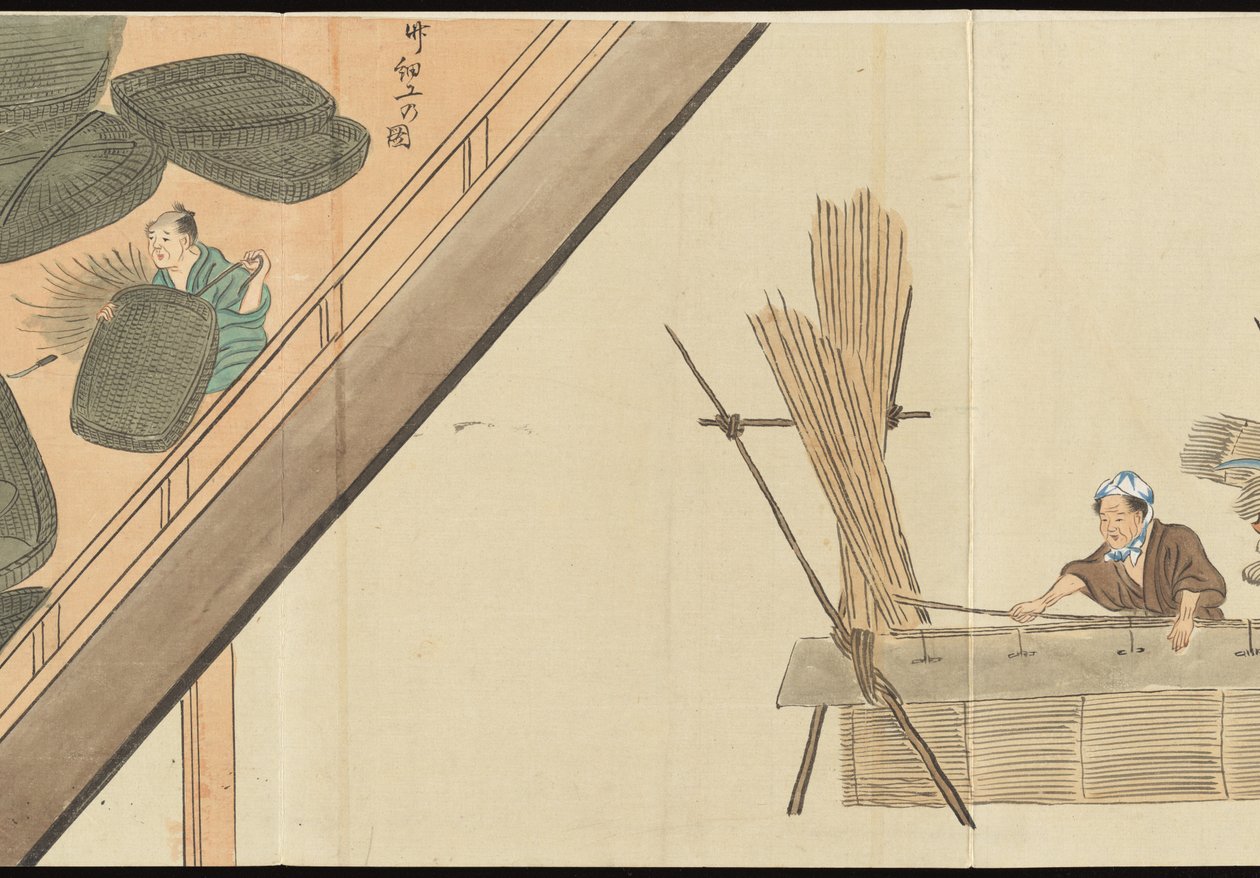 Illustrations of Uji Tea Production by Motonari Sait?