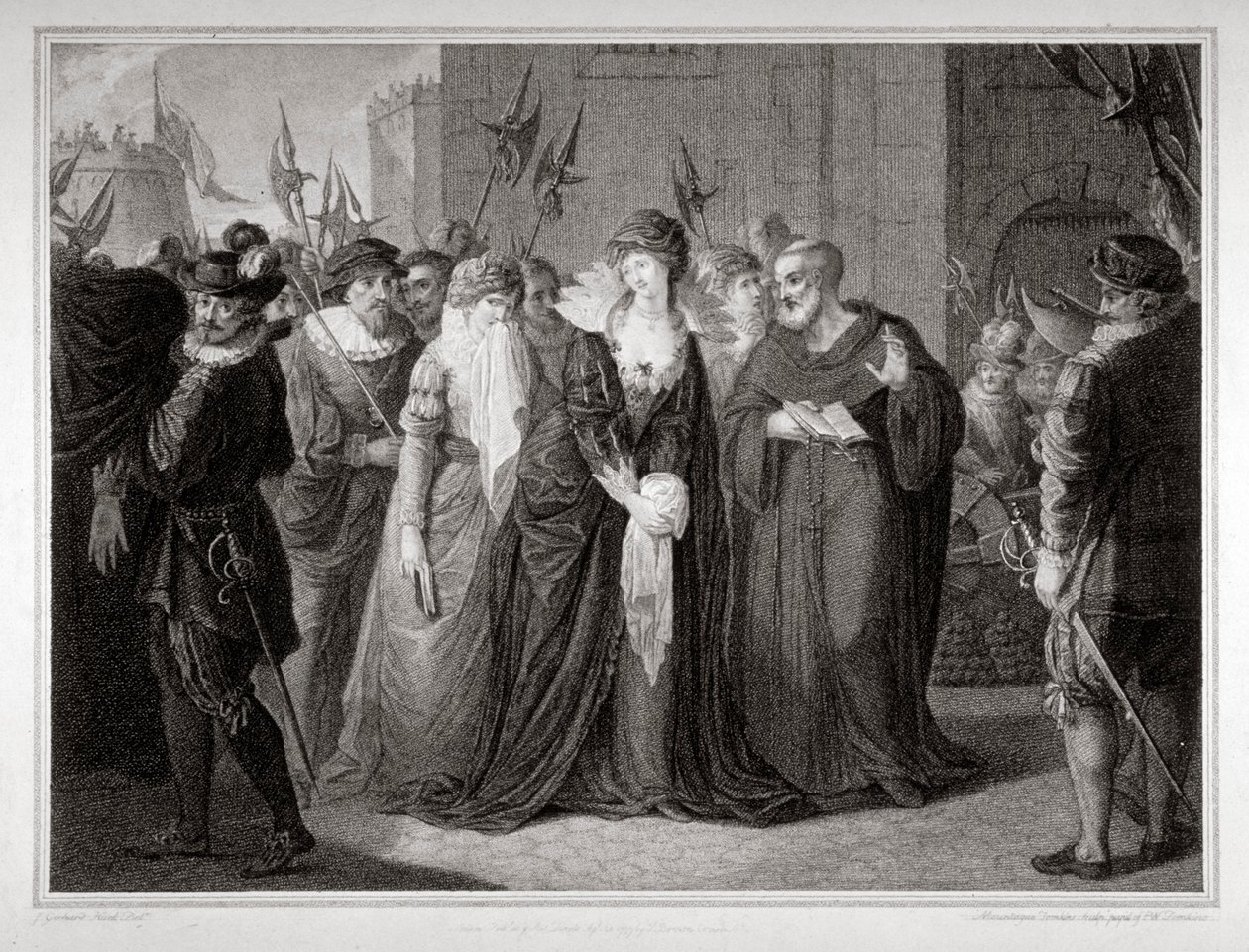 Lady Jane Grey being led to her execution at the Tower of London, 1554 1797 by Mountague Tomkins