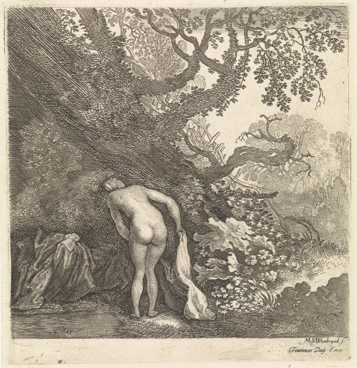 Bathing Woman Seen from Behind by Moyses van Wtenbrouck