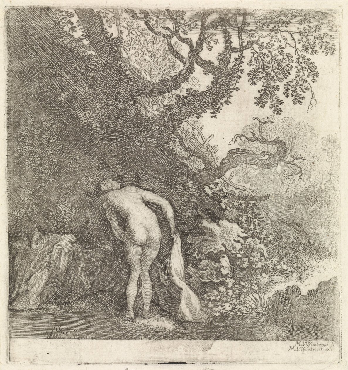 Bathing Woman, Seen from Behind by Moyses van Wtenbrouck