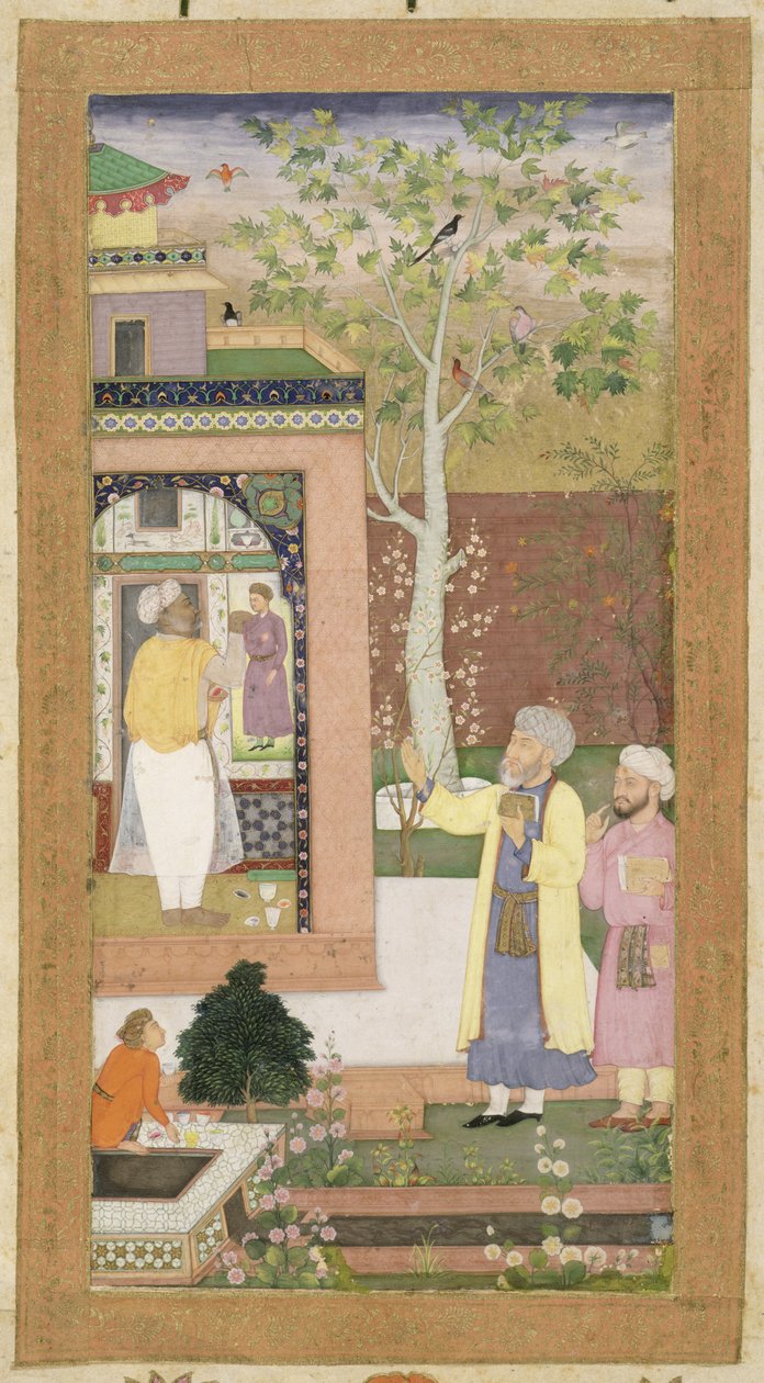 An Artist Decorating the Interior of a Garden Pavilion, from the Small Clive Album, c.1600 by Mughal School