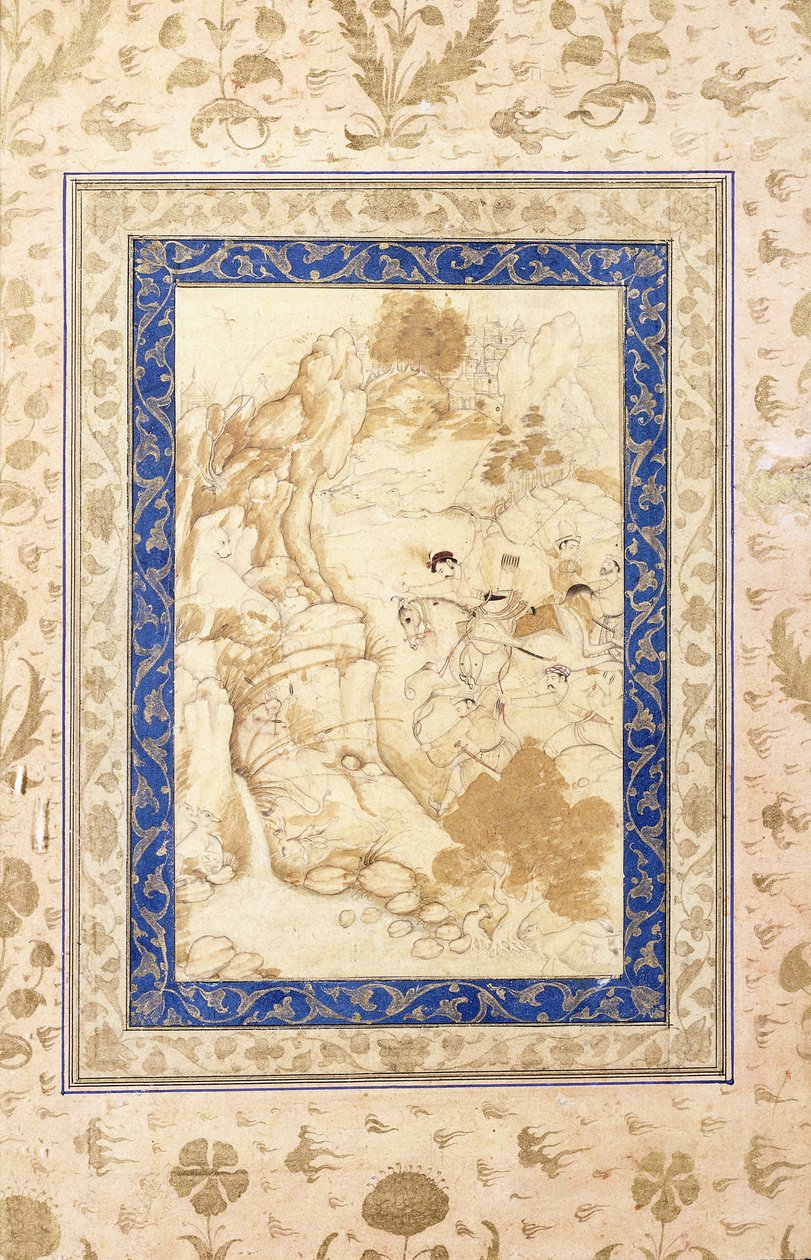 Hunting Scene by Mughal School