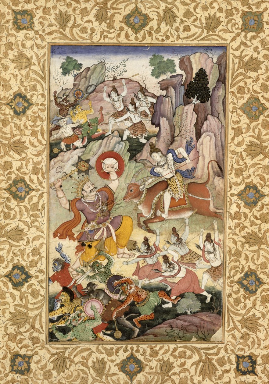 Shiva Killing the Demon Andhaka, c.1585-90 by Mughal School