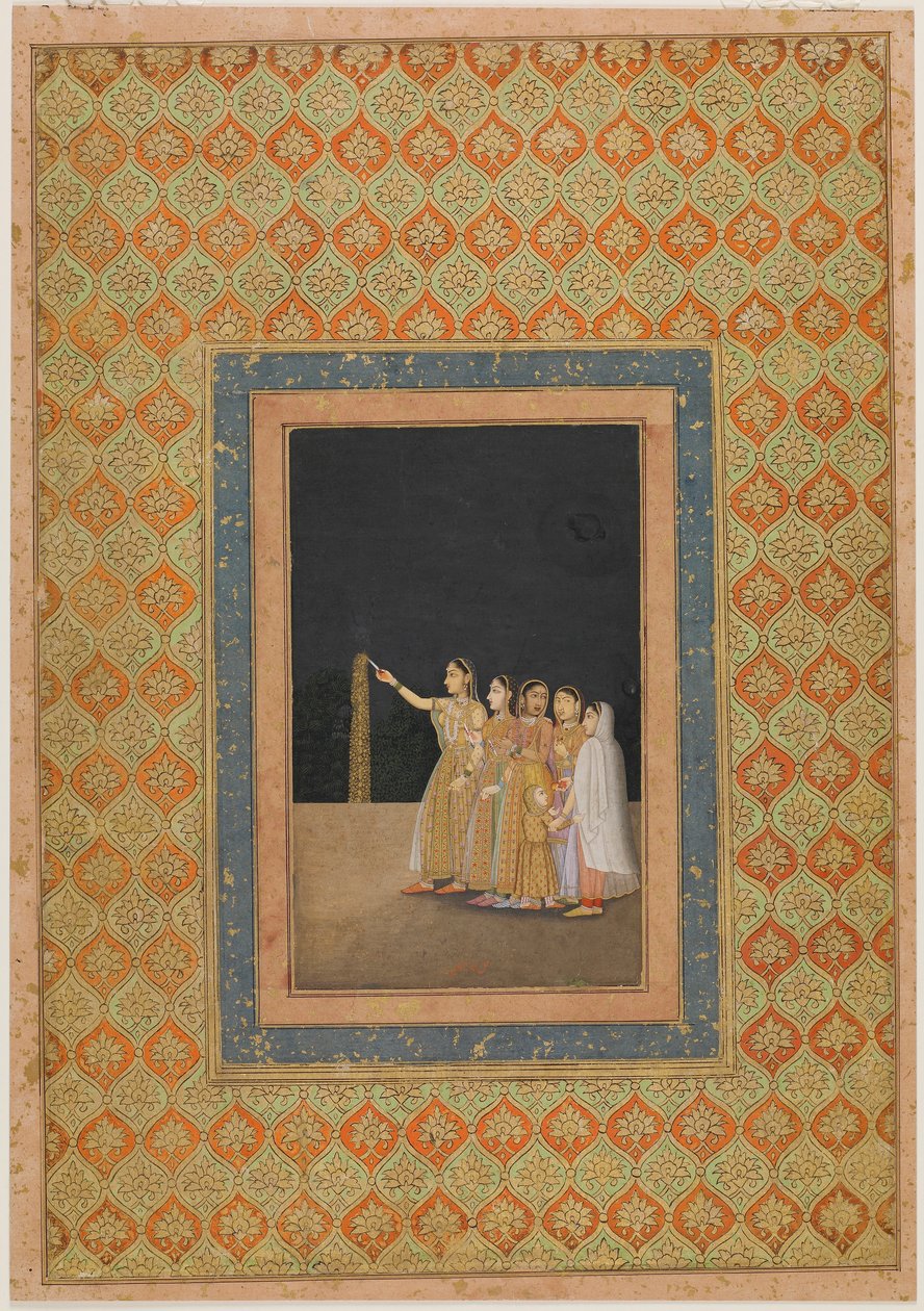 Court Ladies Playing with Fireworks by Muhammad Afzal
