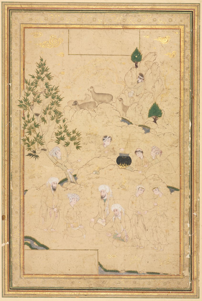 Picnic in the Mountains, Single Page Illustration by Muhammadi