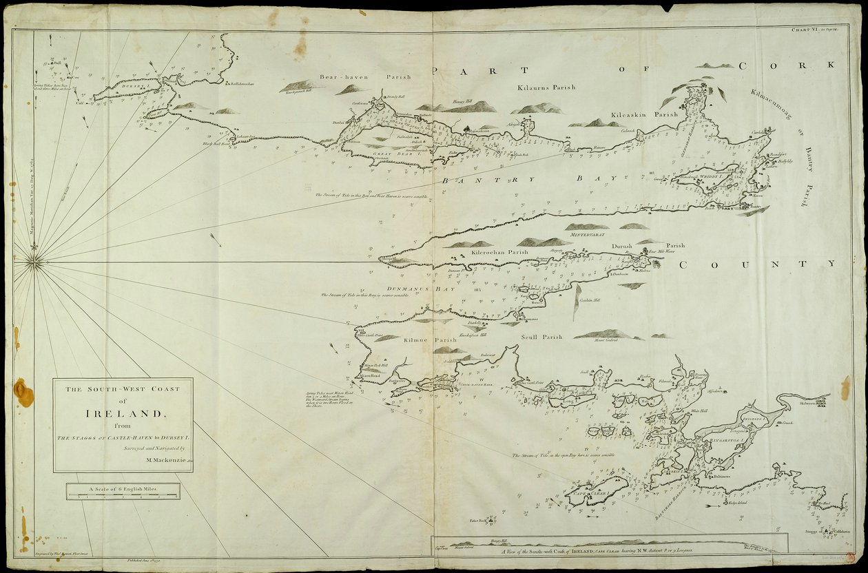The south west coast of Ireland from the Staggs of Castle Haven to Dursey I. Surveyed and navigated by M. Mackenzie Sen. 1775. by Murdoch & Bowen Thomas Senior (fl.1775) Mackenzie