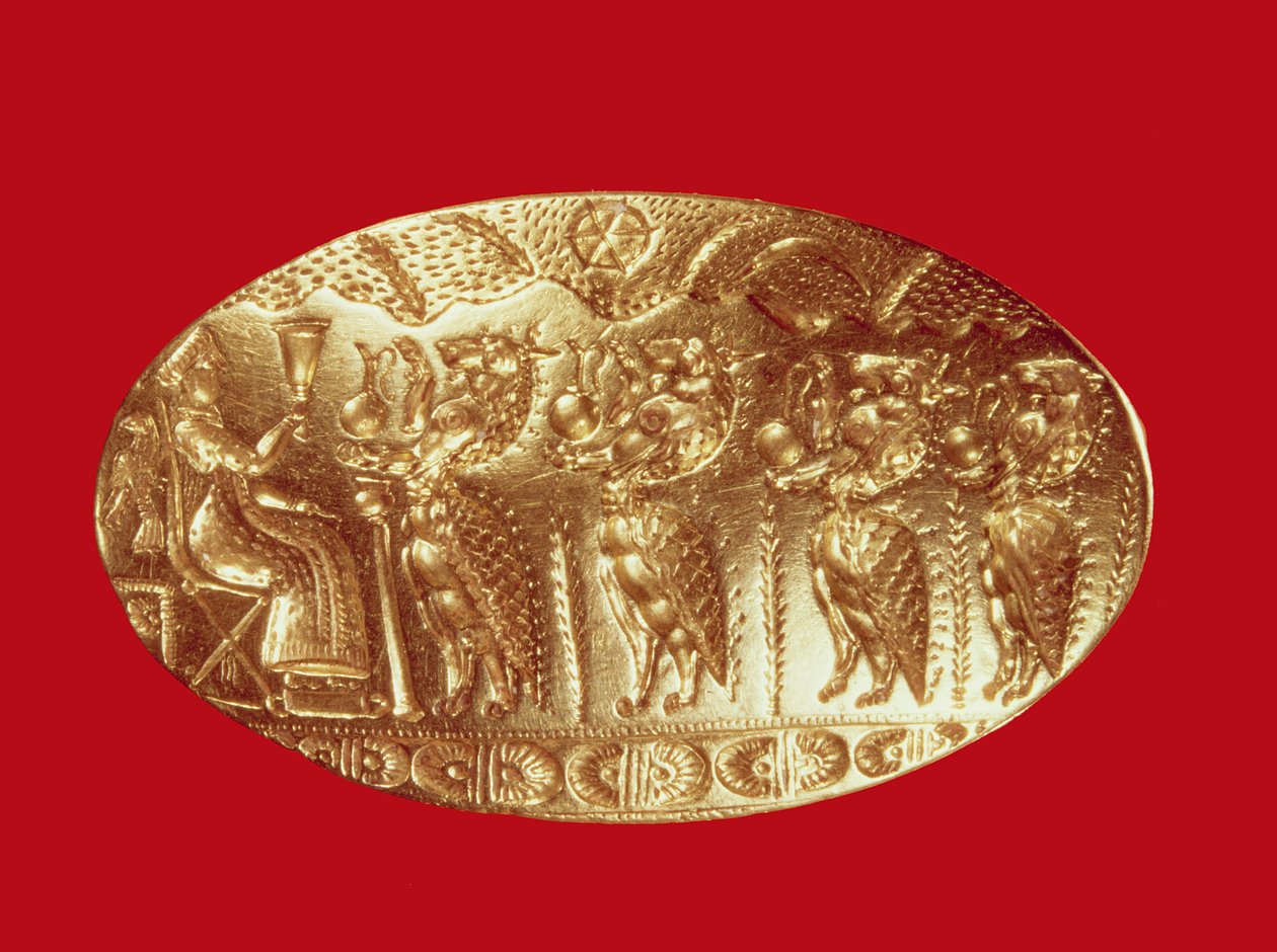 Signet ring, from Tiryns by Mycenaean