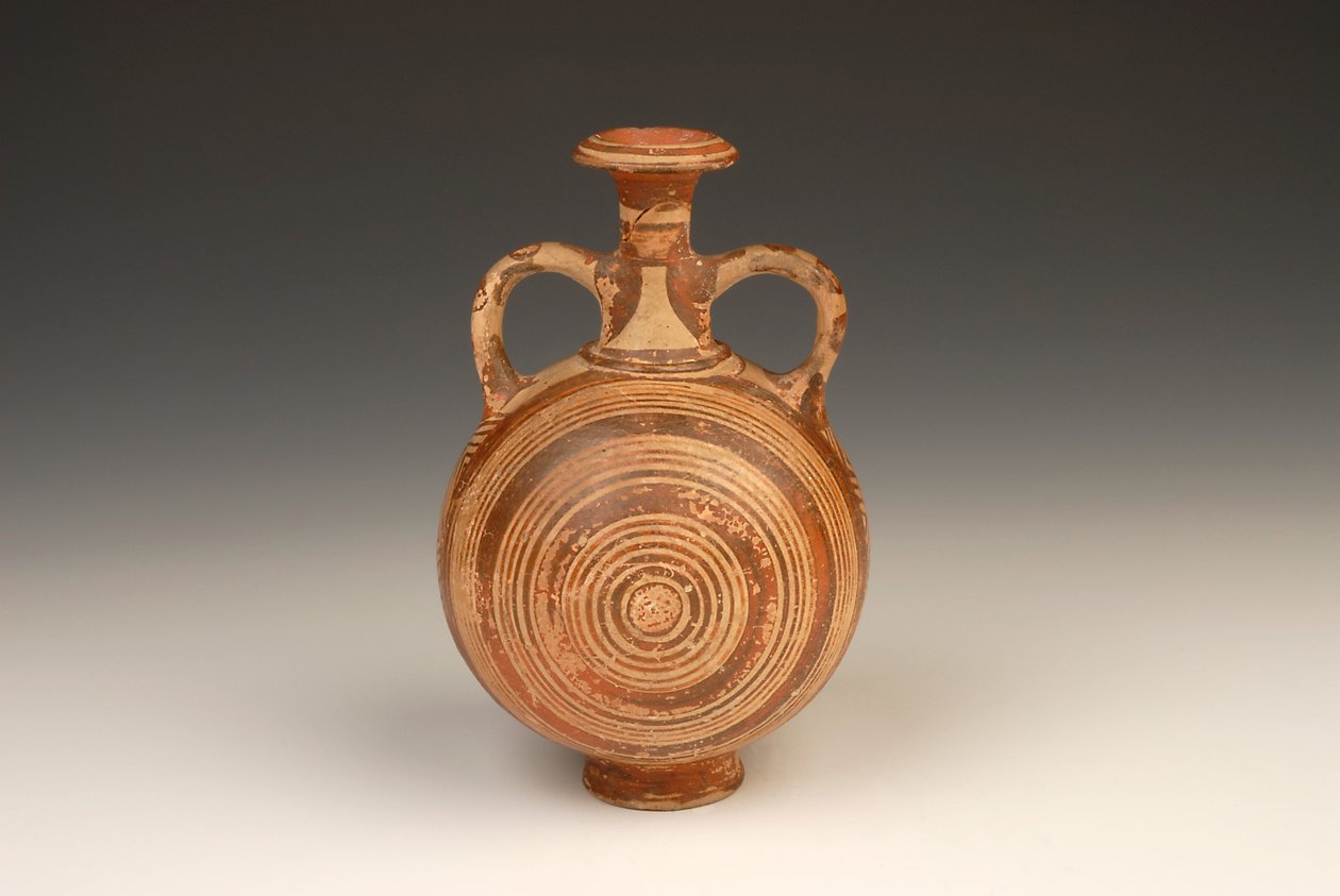 Aryballos Pilgrim Flask 1400-1370 BC by Mycenaean